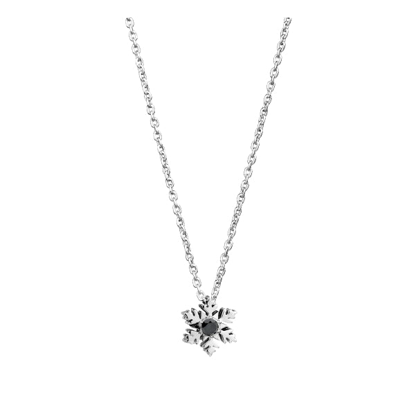 Black Diamond Snowflake Necklace