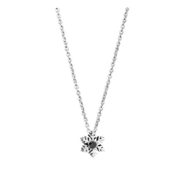 Silver Aprés-Ski Necklace with Black Diamond