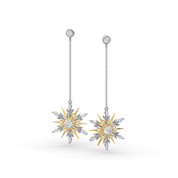 Snowflake Earrings with Diamonds in Signature SnowJewel Design
