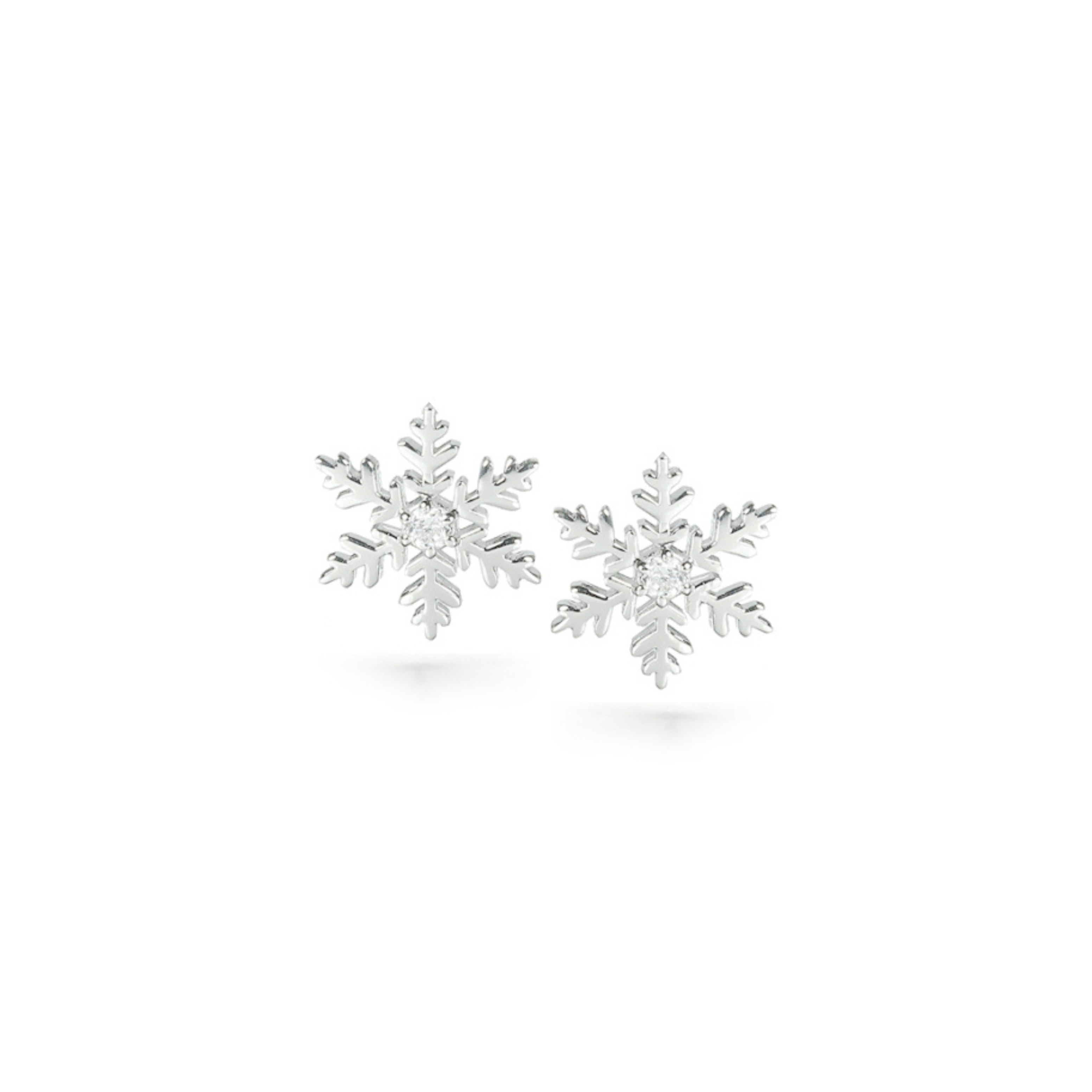 Goddess snowflake Studs with Cubic Zirconias