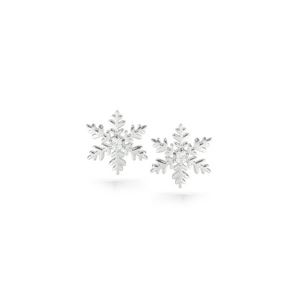 Goddess snowflake Studs with Cubic Zirconias