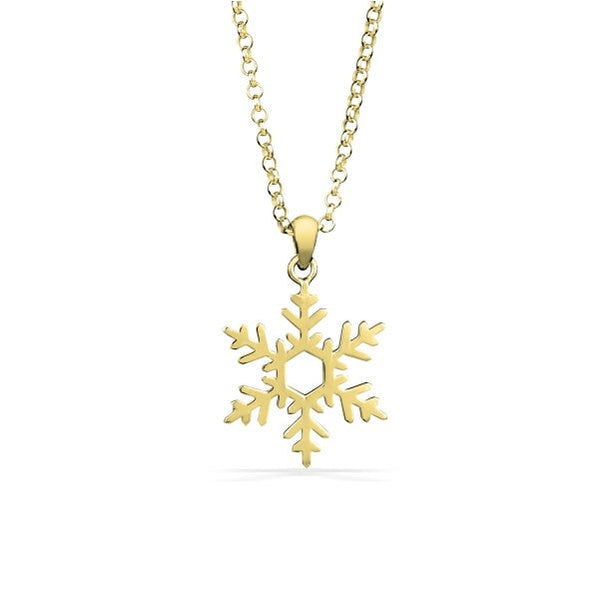 9ct Gold Vermeil Snowflake Necklace