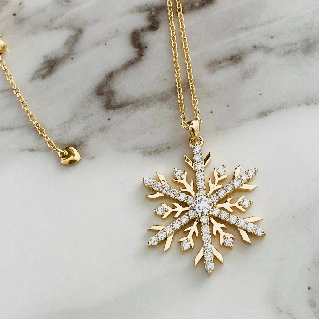 9ct Gold Snowflake Necklace 2