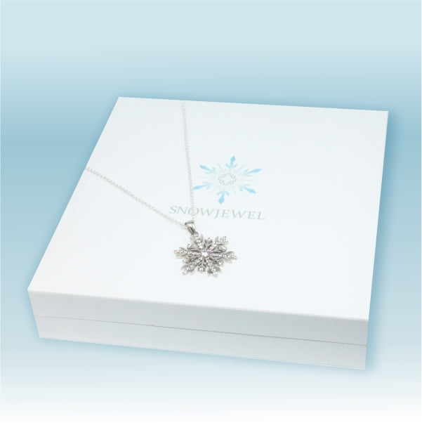 Snowflake Necklace with Blue Diamonds