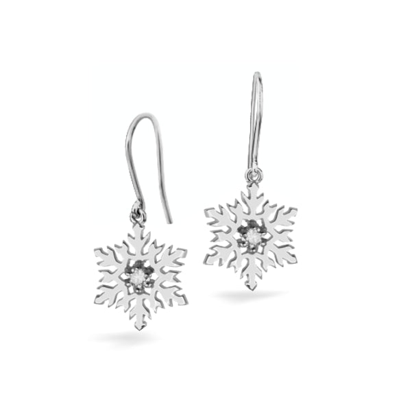 Snowflake Earrings with Cubic Zirconias
