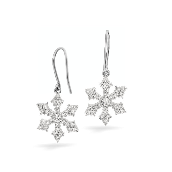 Shimmering Snowflake Earrings with Cubic Zirconia's