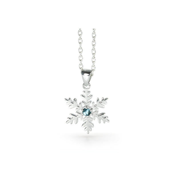 blue topaz snowflake necklace