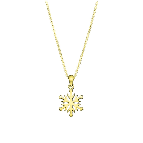 9ct Yellow Gold Vermeil Snowflake Necklace