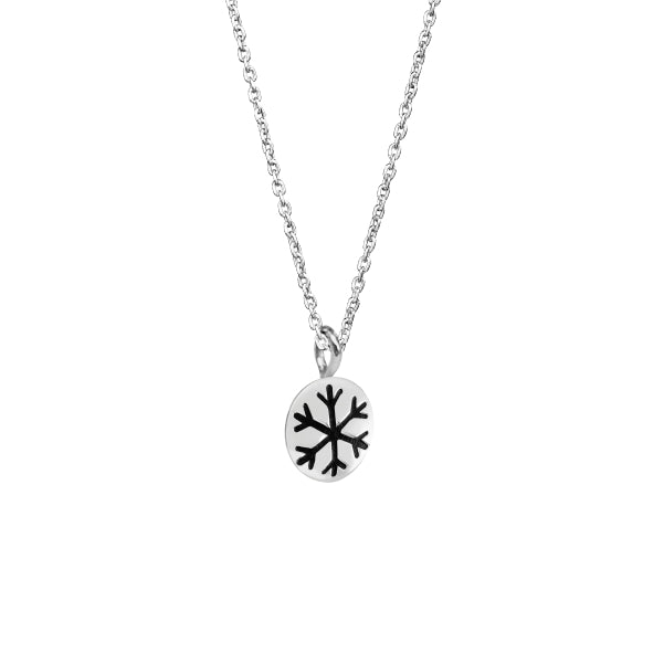 Snowflake Necklace with Silver Snow Bead Pendant