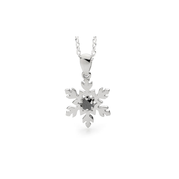 Black Diamond Snowflake Necklace