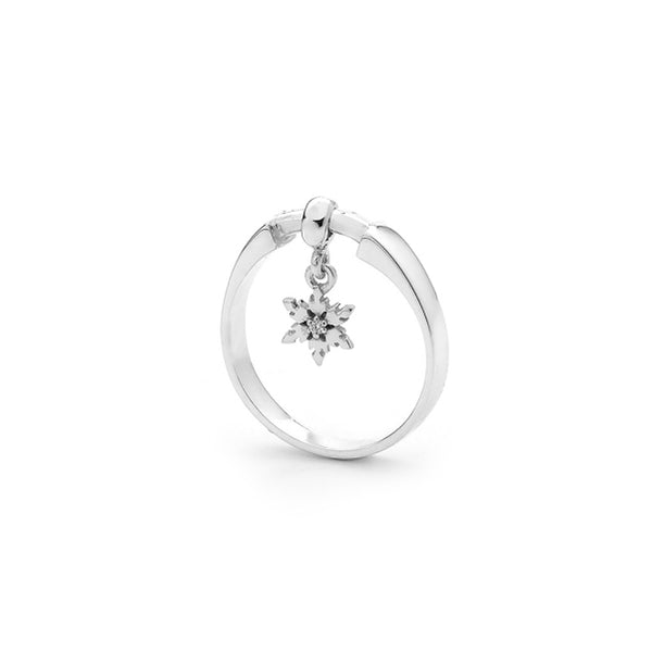 Snowflake Ring with Diamond Dusting