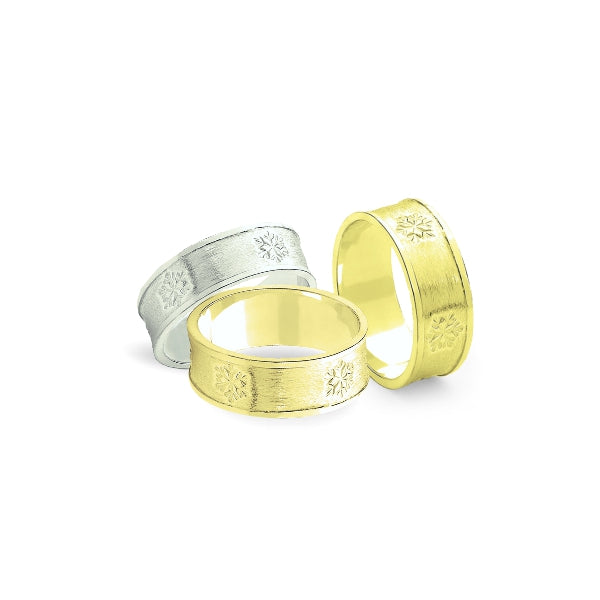 Gold Snowflake Wedding Ring