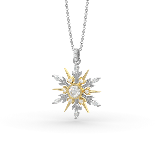 Snowflake Necklace in our Signature SnowJewel Design in 18ct White Gold