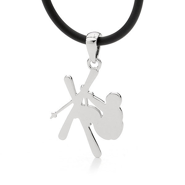 Sterling Silver Freestyle Skier Pendant - Male
