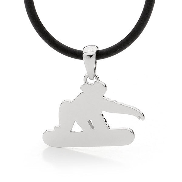 Sterling Silver Slopestyle Snowboard Pendant- Male