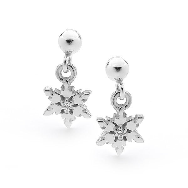 Snowflake Earrings with Ball Studs