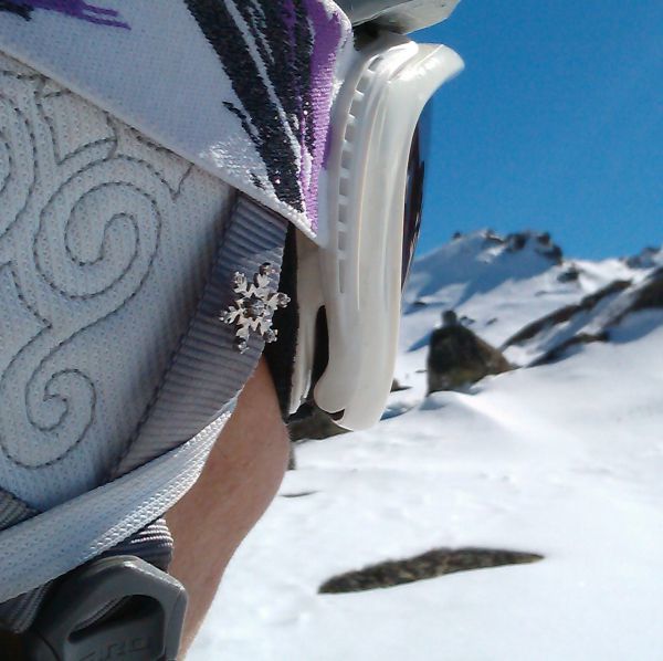 Snow Goddess Helmet Snowflake Pin
