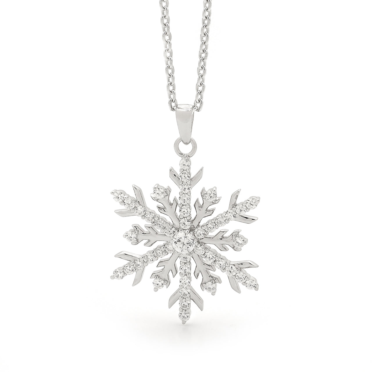 Stunning Large Snowflake Necklace Pendant