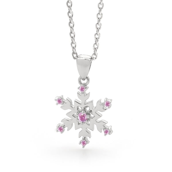 Snowflake Necklace - For Breast Cancer Awareness